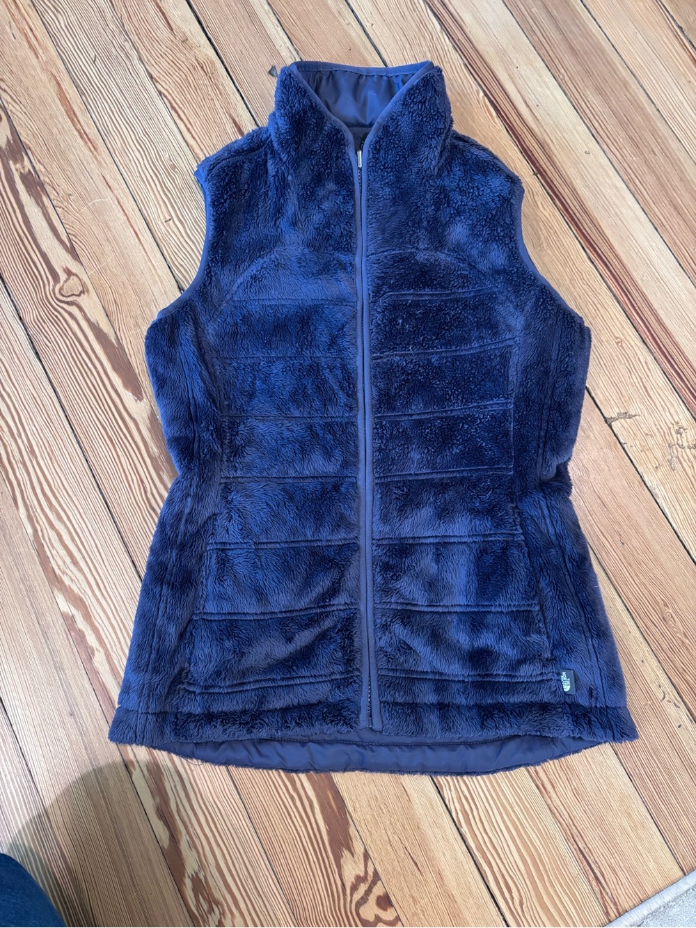 The North Face Navy Plush Fleece Vest Reversible XS